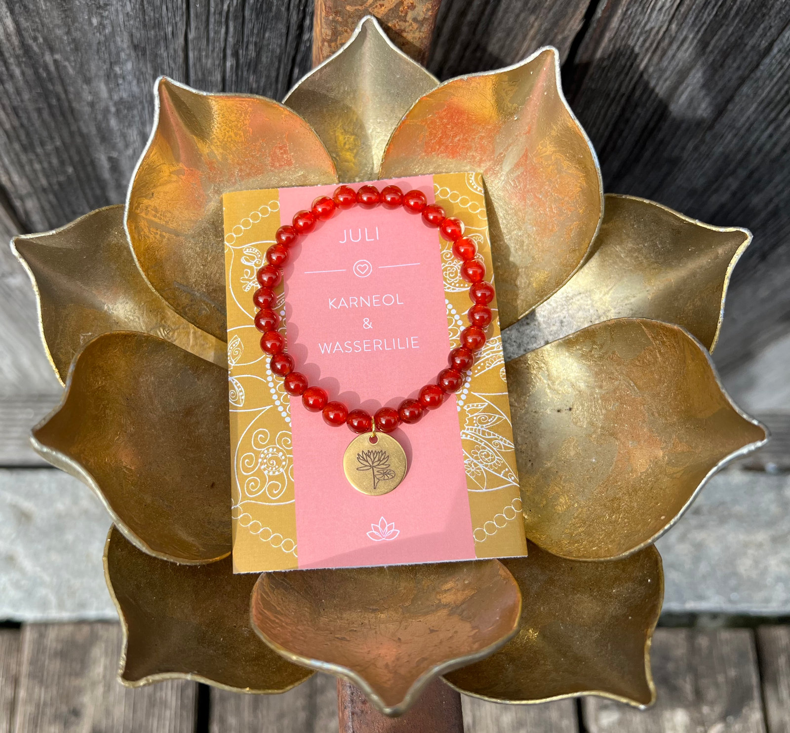 Geburtssteinarmband Juli / Karneol